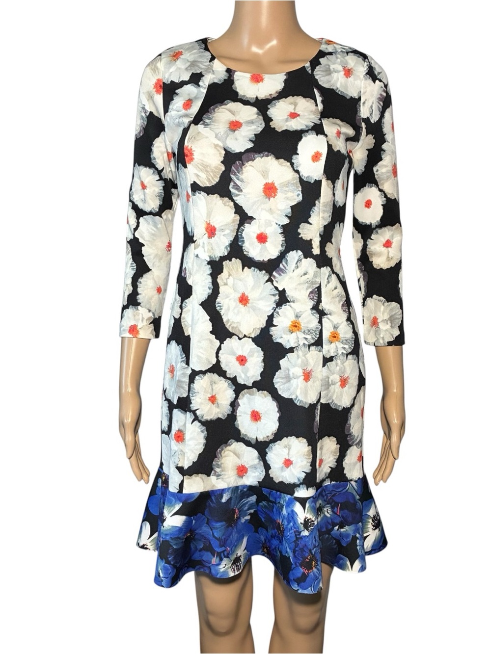 Philosophy Women's Mermaid Dress Size XS Floral Print Knee Length Long Sleeve